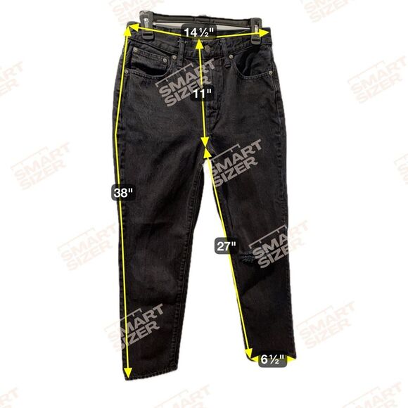 Madewell Perfect Vintage Distressed Black Jean DenimSize 27 - Picture 6 of 10